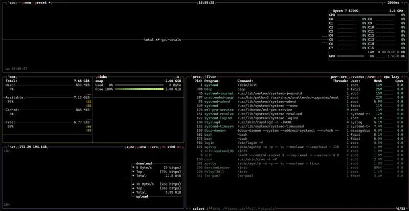 Preview de consola en ejecución